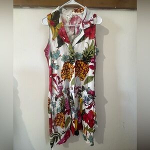 FORCYNTHIA Tropical Floral Sleeveless Dress
